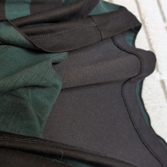 Loft Green and Black Stripe Jersey Knit Dress Tall - Picture 3 of 6